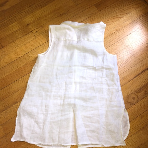 J.Jill no sleeve white linen button down - Picture 5 of 8